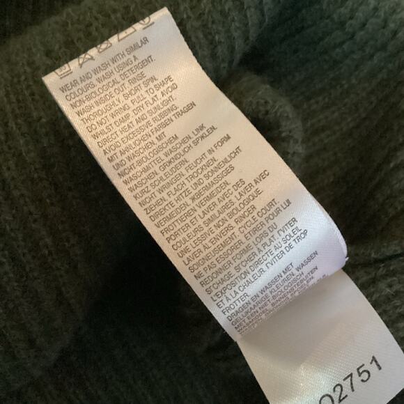 Crush. 100% Cashmere Olive Forest Green Turtleneck Cropped Sweater 1 S - Picture 8 of 9